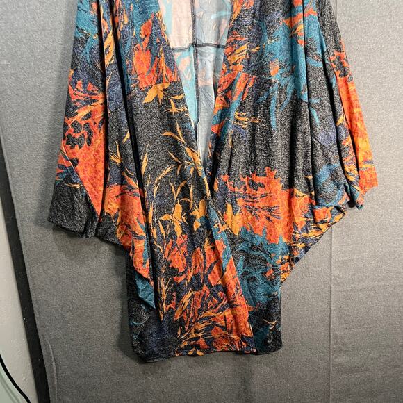 Attitudes by Renee Global Illusions Casknit Cocoon Cardigan Jungle Orchid Size1X - Picture 6 of 14